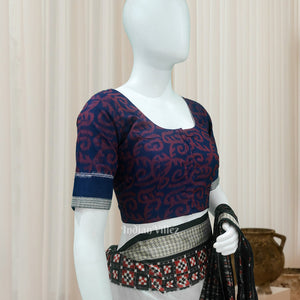 Blue Odisha Ikat Sambalpuri Cotton Blouse