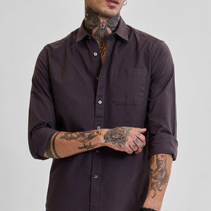 Dark Brown Slim Fit Shirt