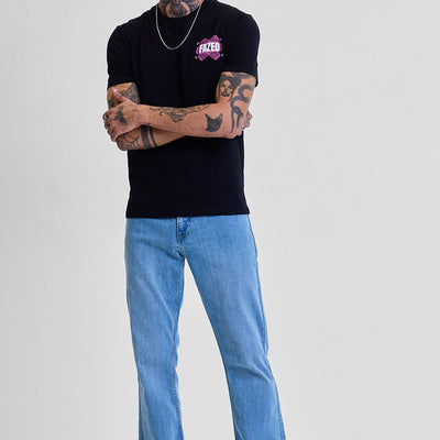 Fazed Black Graphic Print Slim Fit T-Shirt