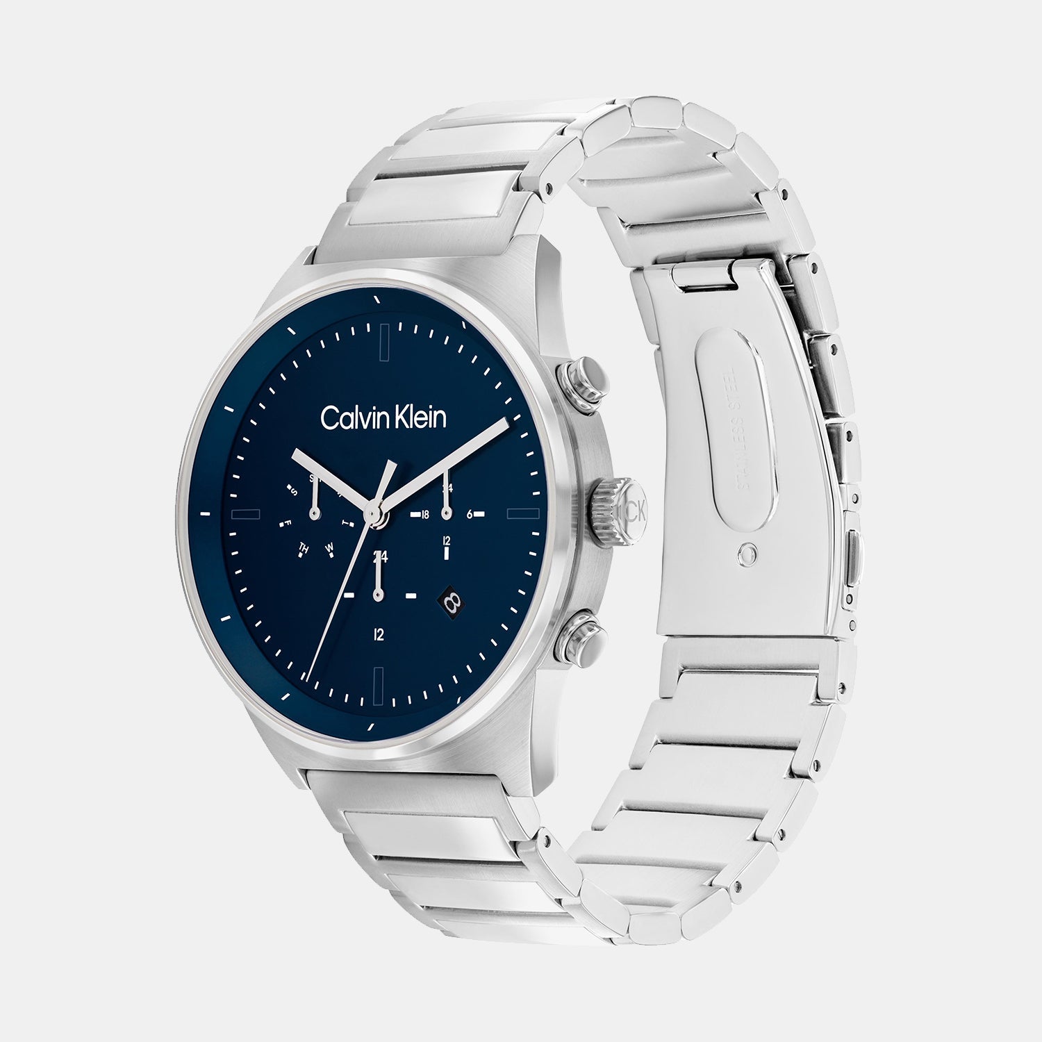 Ck Impressive Men Quartz Blue Dial Chronograph Stainless Steel Watch 25200293
