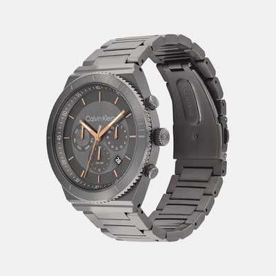 Ck Fearless Men Quartz Grey Dial Chronograph Stainless Steel Watch 25200304
