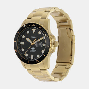 Fossil Blue Dive Men Quartz Black Dial Analog Stainless Steel Watch FS6035