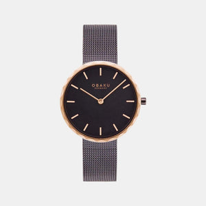 Folder Women Quartz Black Dial Analog Stainless Steel Watch V252LXXNMN