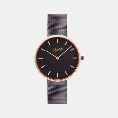 Folder Women Quartz Black Dial Analog Stainless Steel Watch V252LXXNMN