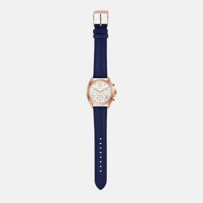 Bradshaw Women Quartz White Dial Chronograph Leather Watch MK2960