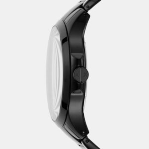 Hampton Men Quartz Black Dial Analog Stainless Steel Watch AX7101