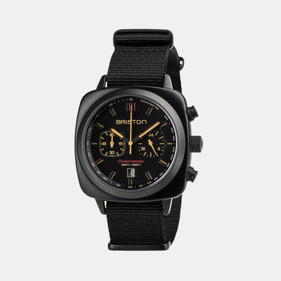 Clubmaster Sport Men Quartz Matt Black Dial Chronograph Nato Watch 18142.PBAM.BS.4.NB