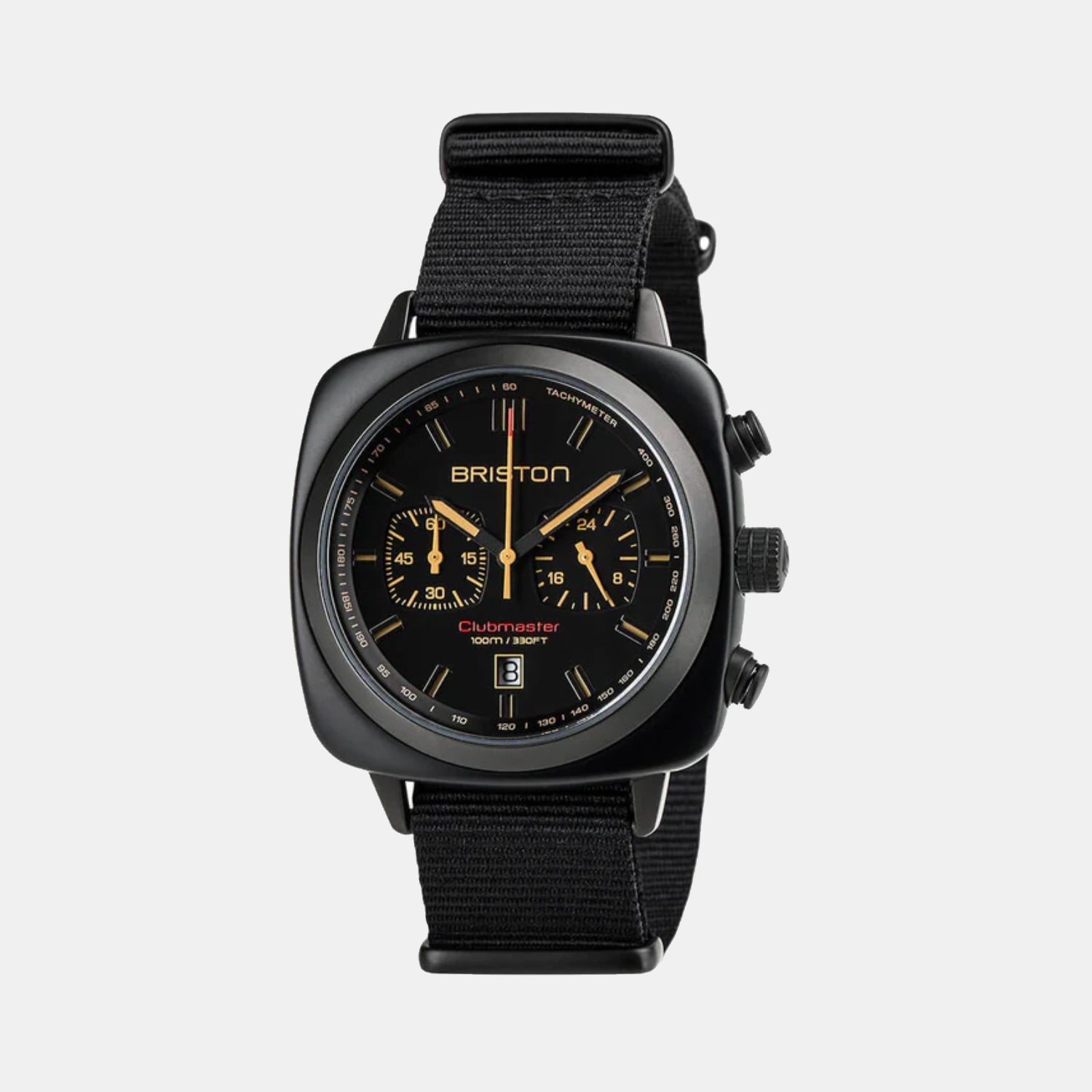 Clubmaster Sport Men Quartz Matt Black Dial Chronograph Nato Watch 18142.PBAM.BS.4.NB