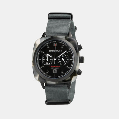 Clubmaster Sport Men Quartz Matt Black Dial Chronograph Nato Watch 18142.PBAM.GTS.3.NG