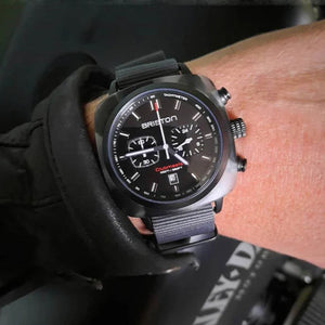 Clubmaster Sport Men Quartz Matt Black Dial Chronograph Nato Watch 18142.PBAM.GTS.3.NG