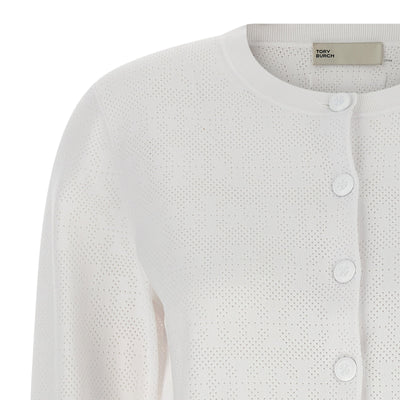 Tory Burch Pointelle Viscose Cardigan