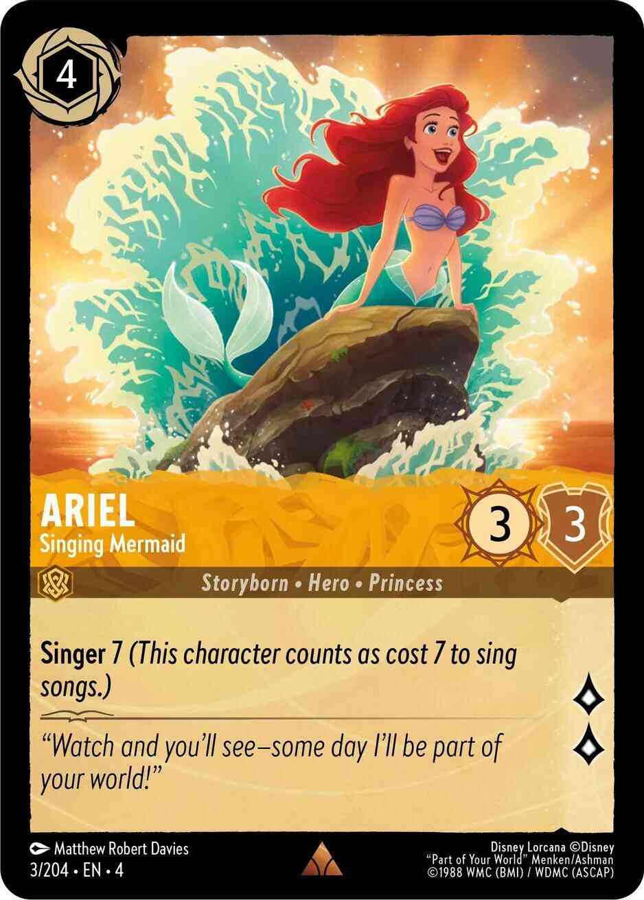 Ariel - Singing Mermaid - 3/204 [Ursula's Return] [Non-Foil]