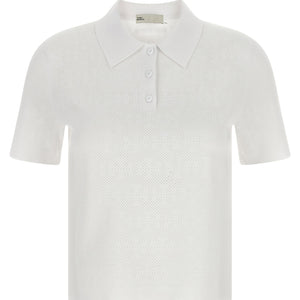 Tory Burch Pointelle Viscose Polo Shirt