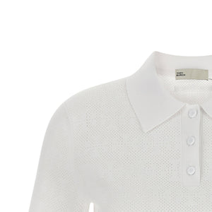Tory Burch Pointelle Viscose Polo Shirt