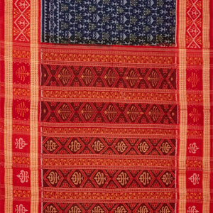 Violet Handloom Orissa Cotton Saree With Tie & Dye Tribal Motifs