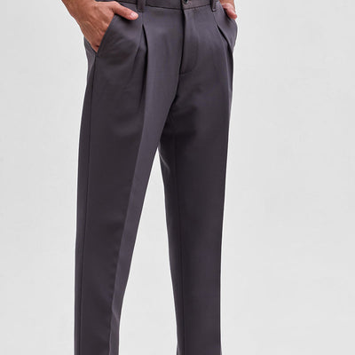 Grey Slim Fit Stretch Trousers