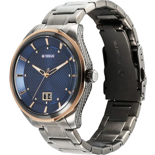 Titan Regalia Opulent Quartz Analog Silver Dial Silver Stainless Steel Strap Watch for Men 42.5mm 1829KM05