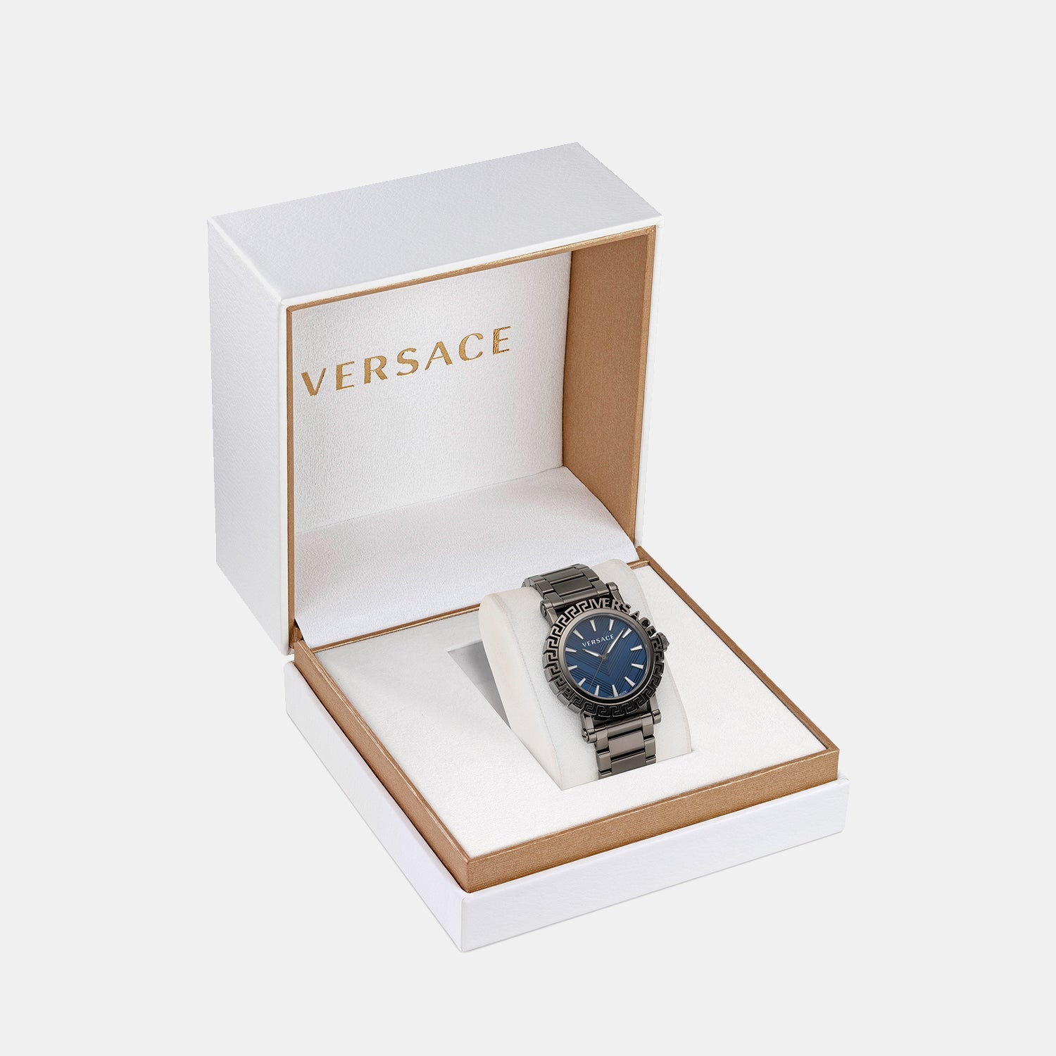 Greca Men Quartz Blue Dial Analog Stainless Steel Watch VE6D00423