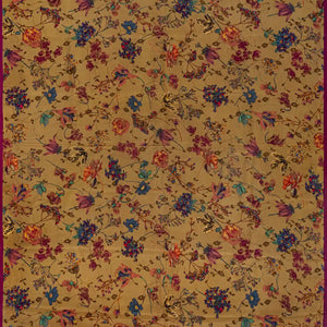 Beige Woven Digital Printed Crepe Silk Saree With Flower Motifs