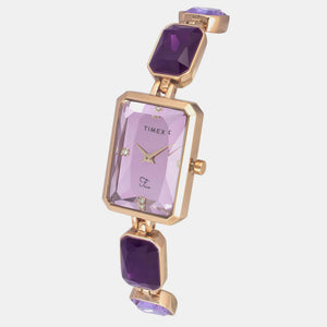 Fria Women Quartz Lavender Dial Analog Brass Watch TWEL16901