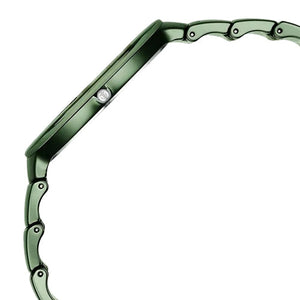Titan Squircle Camo Quartz Analog Green Dial Ceramic Strap Watch For Unisex 38mm 1841QC05