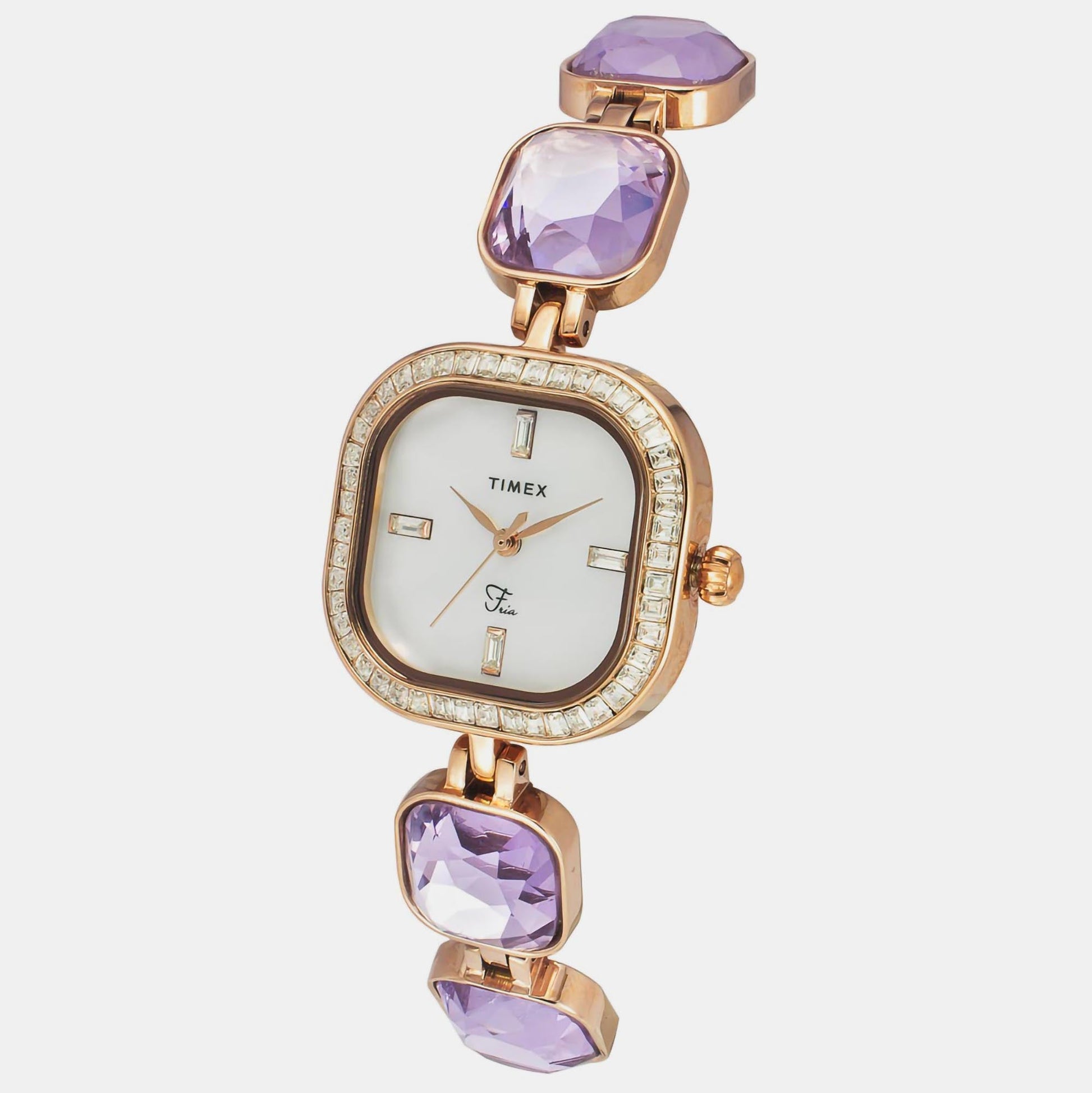 Fria Women Quartz Mother Of Pearl Dial Analog Brass Watch TWEL17104