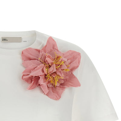 Tory Burch Floral Applique T-shirt
