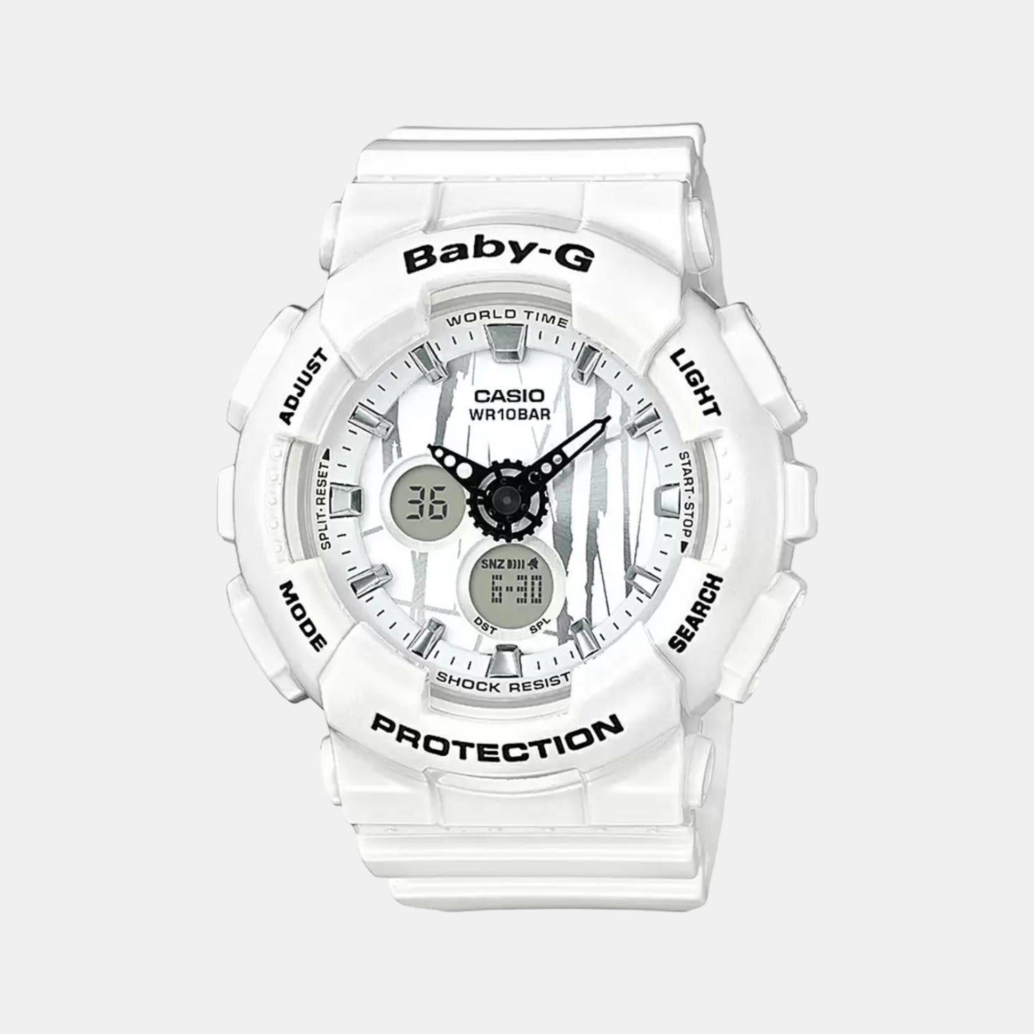 Baby-G Women Quartz White Dial Analog-Digital Resin Watch B176
