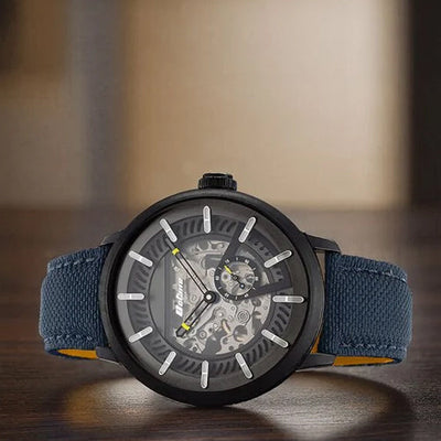 Titan Octane Aerobatics Mechanical Analog Black Dial Nylon Strap Watch for Men 42.1mm 1858NL01
