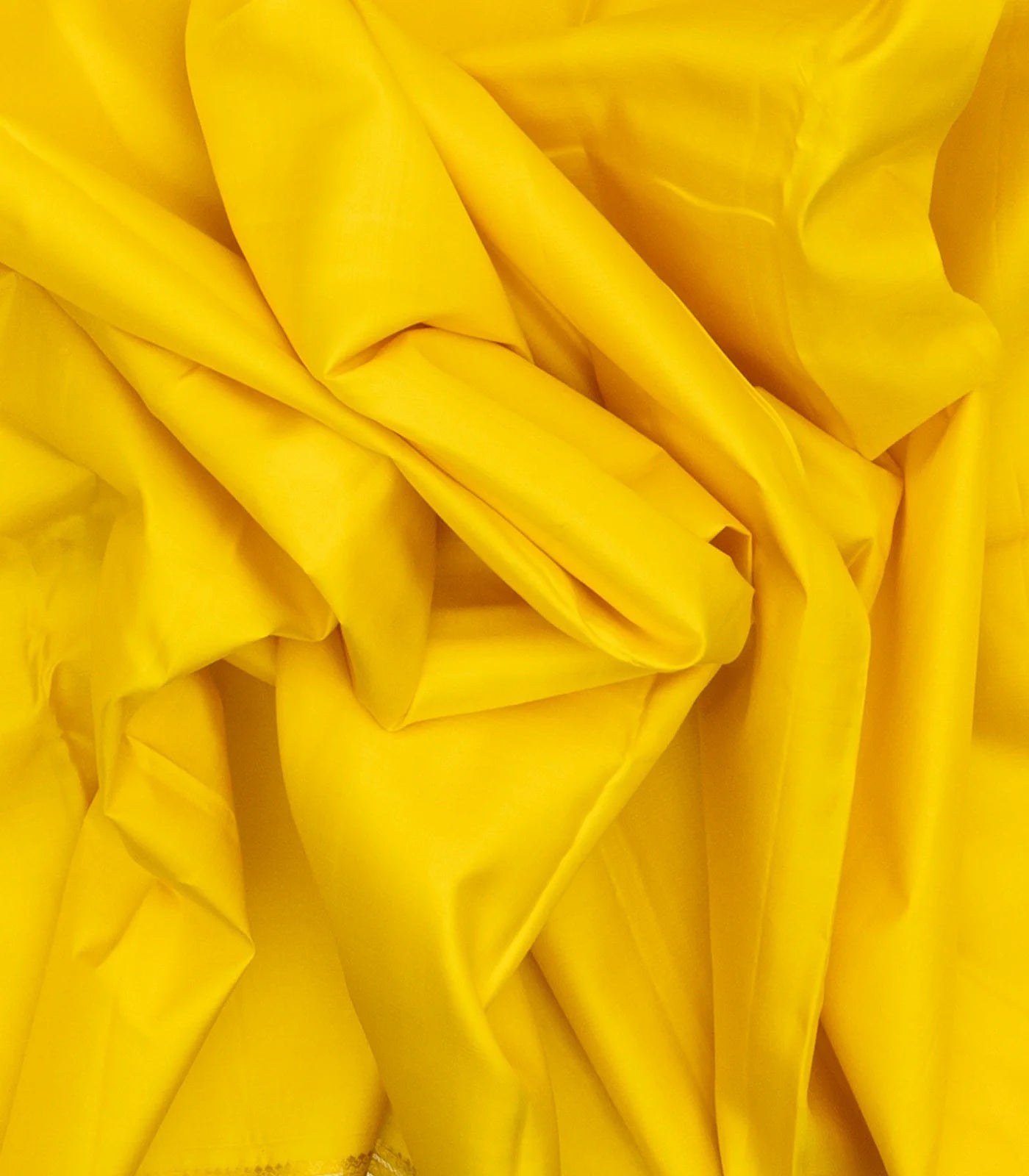 Lemon Yellow Handloom Kanchipuram Silk Saree With Zari Border