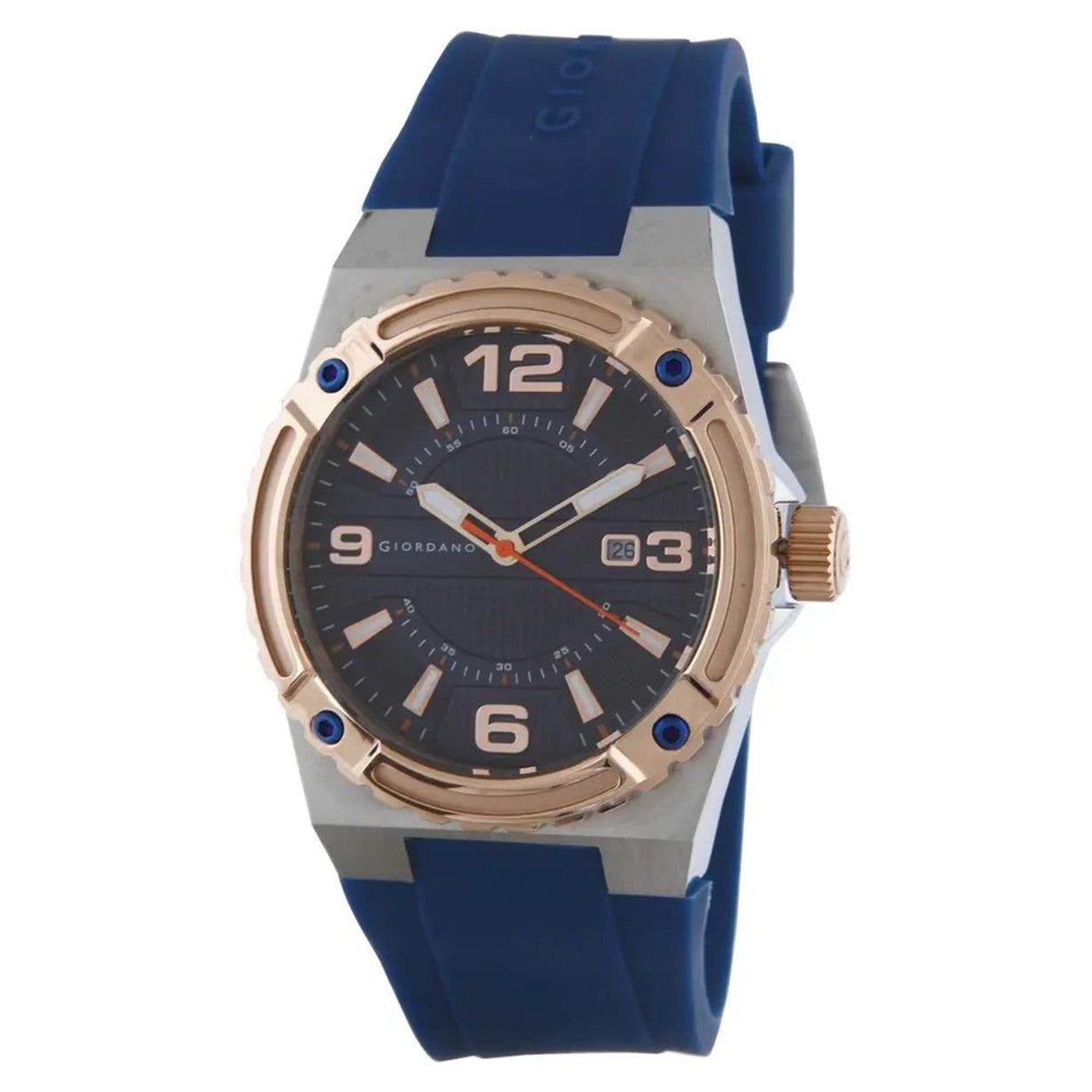 Giordano Men's Blue Dial & Blue Silicone Strap Watch