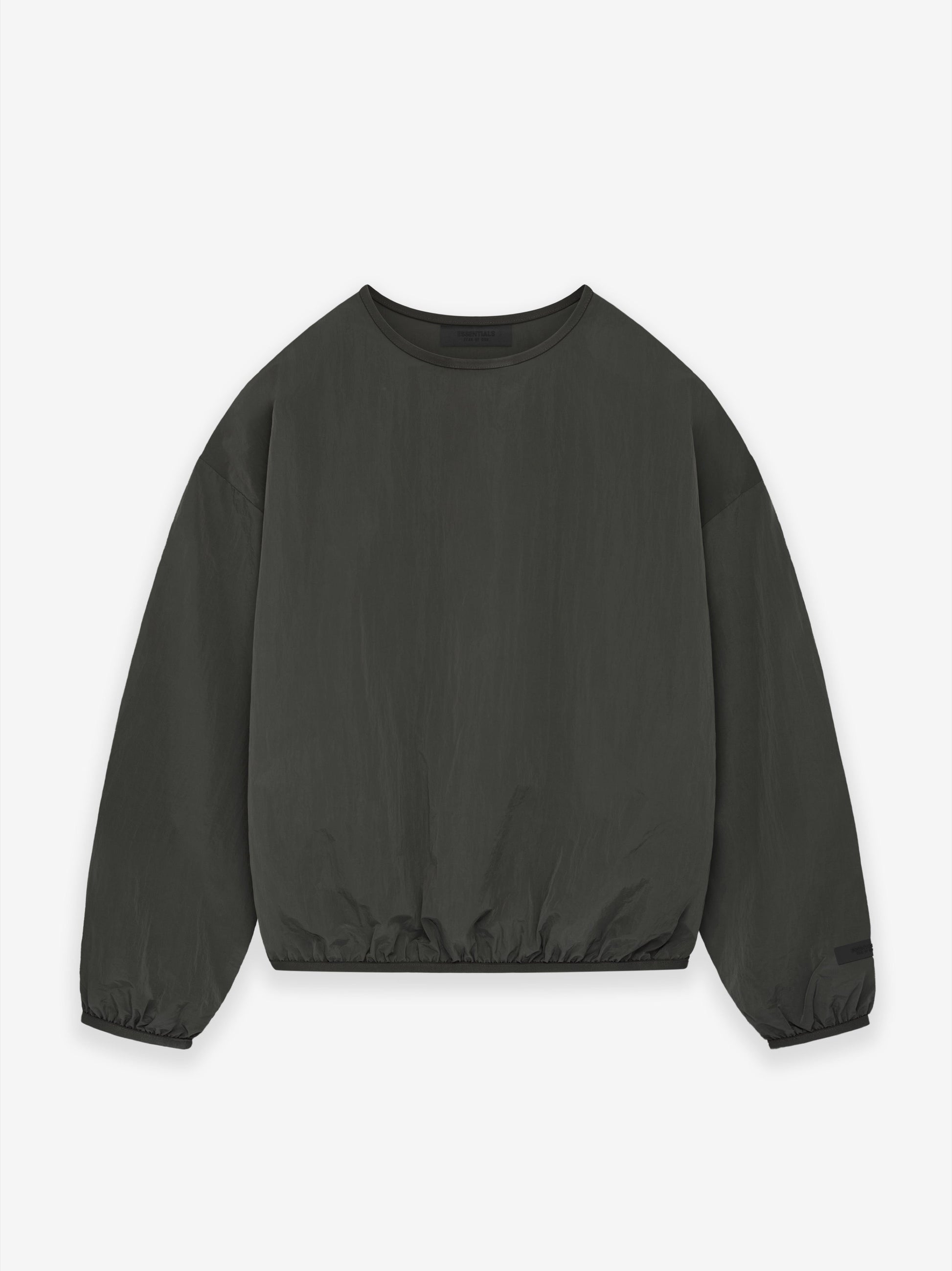 Crinkle Nylon Pullover Crewneck