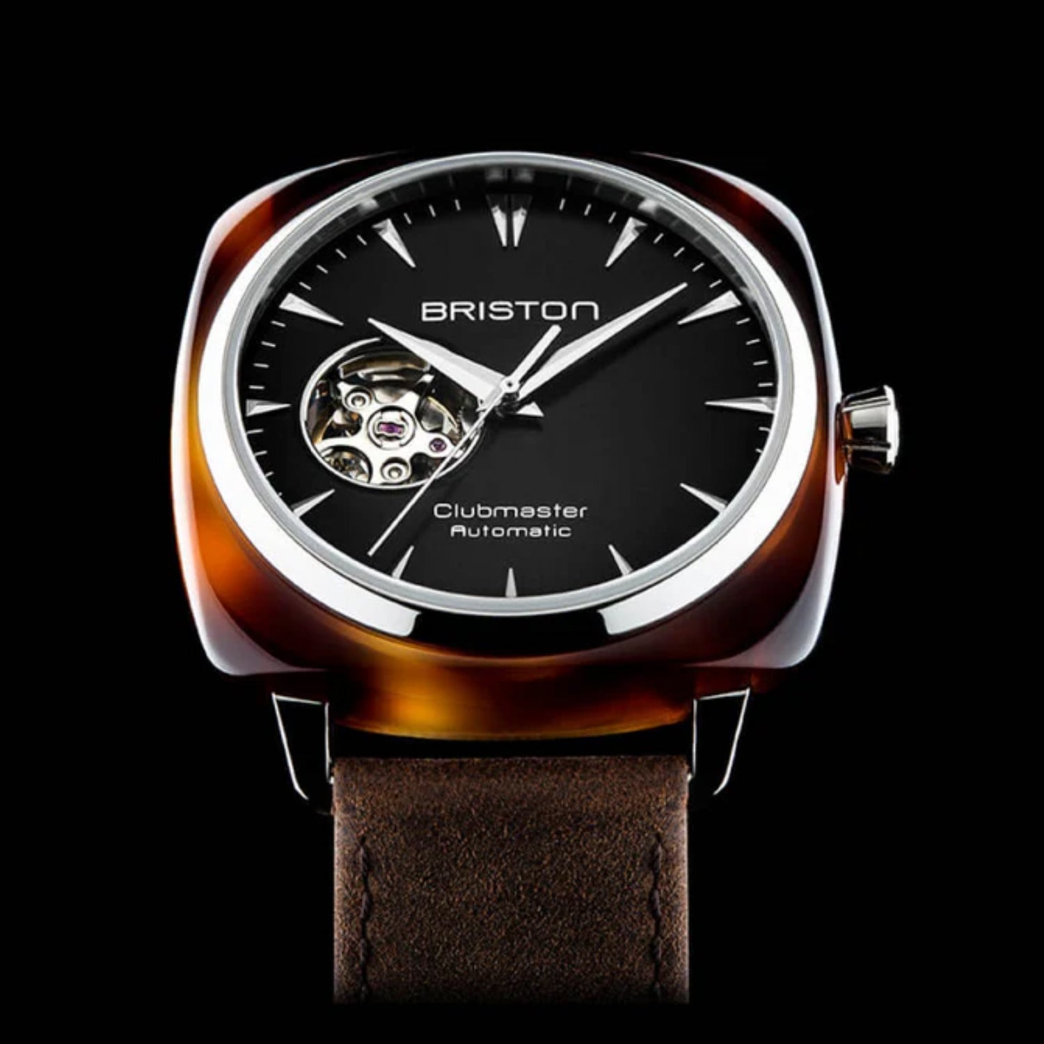 Clubmaster Iconic Men Automatic Black Dial Analog Leather Watch 18740.SA.TI.1.LVC