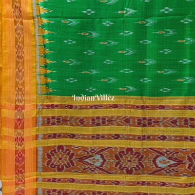 Green Yellow Mayur Chandrika Khandua Silk Saree