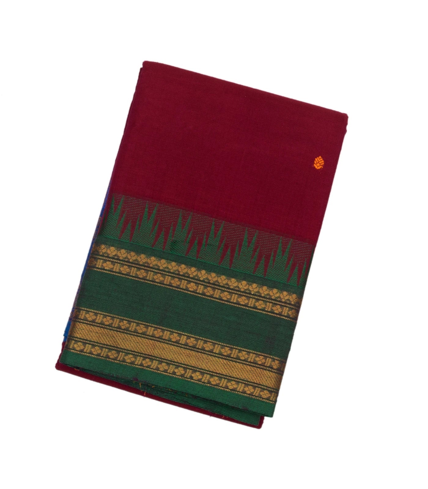 Pink Handloom Chettinad Cotton Saree With Floral Buttas