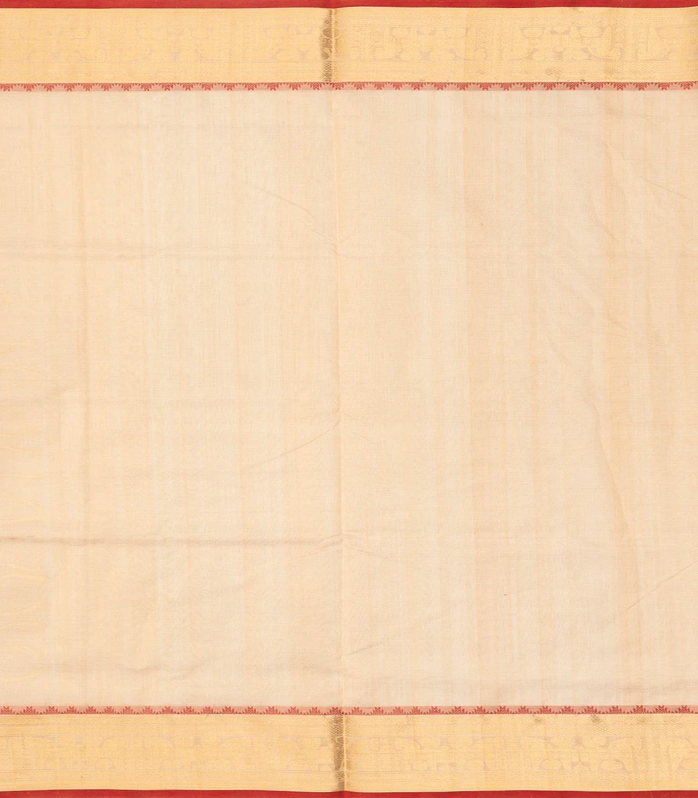 Cream Handloom Silk Cotton Saree With Checks & Annam Motifs