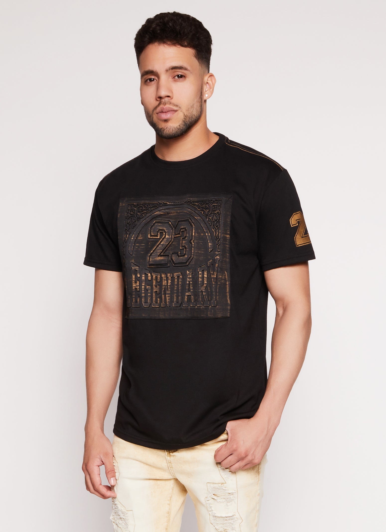 Mens Legendary 23 Sleeve Patch Graphic Tee