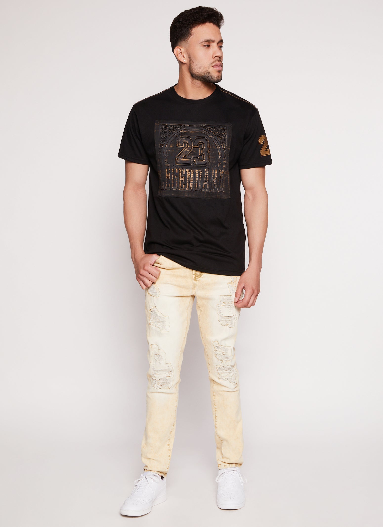 Mens Legendary 23 Sleeve Patch Graphic Tee