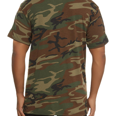 Mens Hero Rhinestone Patch Graphic Camo Tee