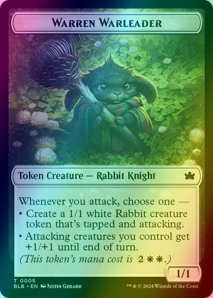 Bat Token (10) // Warren Warleader Token (05) [Bloomburrow: Tokens] [Foil]