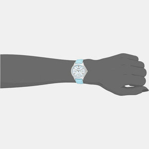 Enticer Women Quartz Blue Dial Chronograph Leather Watch A1701