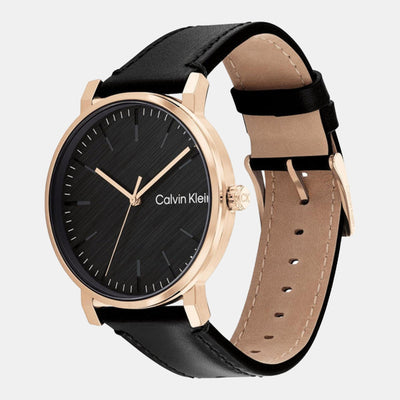 Ck Slate Men Quartz Black Dial Analog Leather Watch 25200318