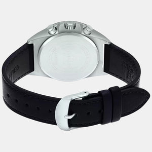 Edifice Men Quartz Black Dial Chronograph Leather Watch ED542