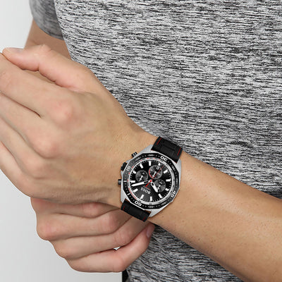 Energy Men Quartz Black Dial Chronograph Silicone Watch 1513969