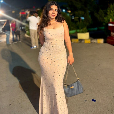 Corfu Embellished Evening Maxi Dress