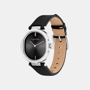 Ck Sensation Women Quartz Black Dial Analog Leather Watch 25200255
