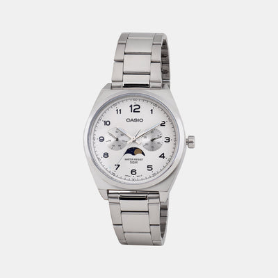 Enticer Men Quartz White Dial Chronograph Stainless Steel Watch A2176