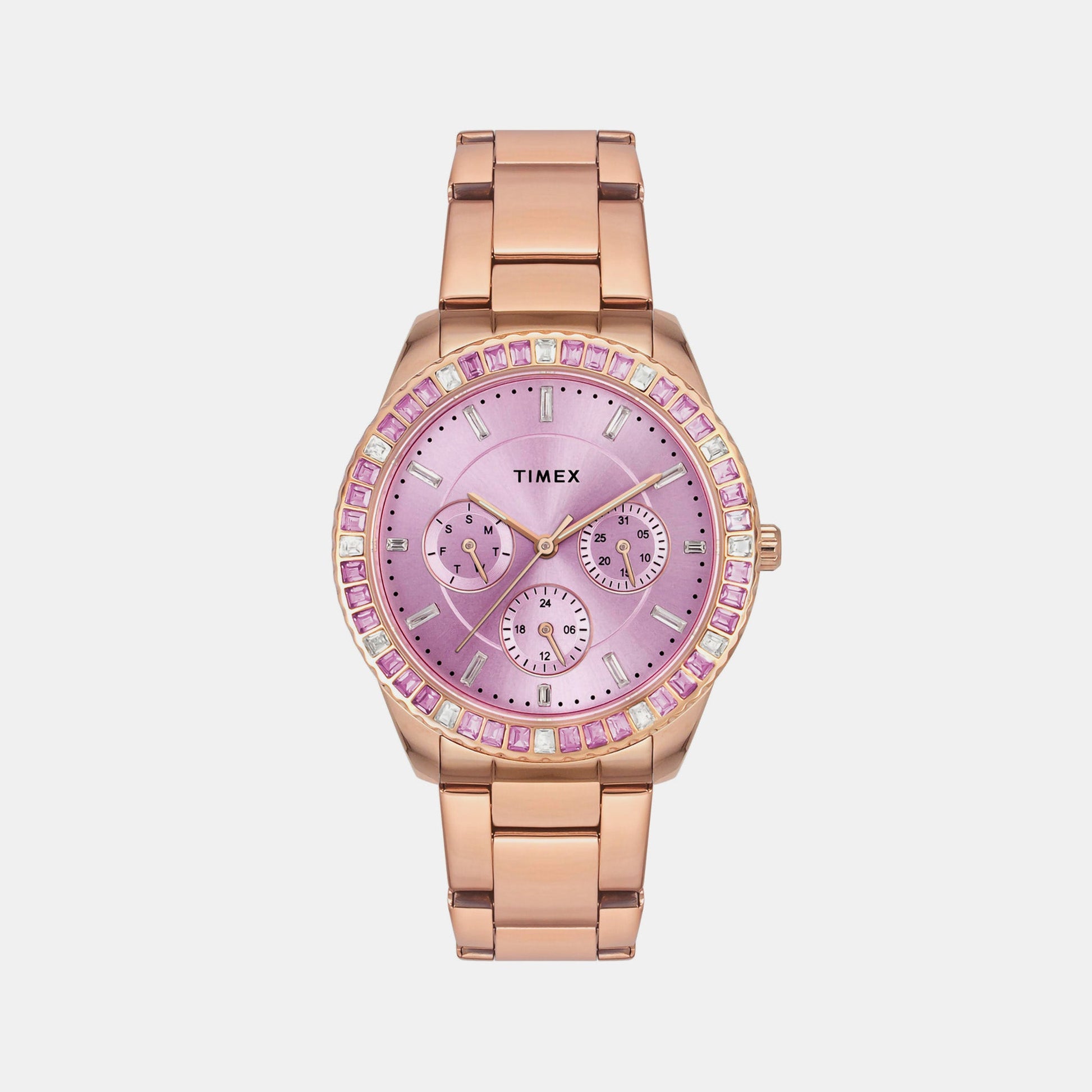 E Class Women Quartz Rose Gold Dial Analog Stainless Steel Watch TWEL16801