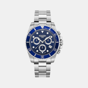 Deep Sea 100 Men Quartz Blue Dial Chronograph Stainless Steel Watch 851837 41 45 20