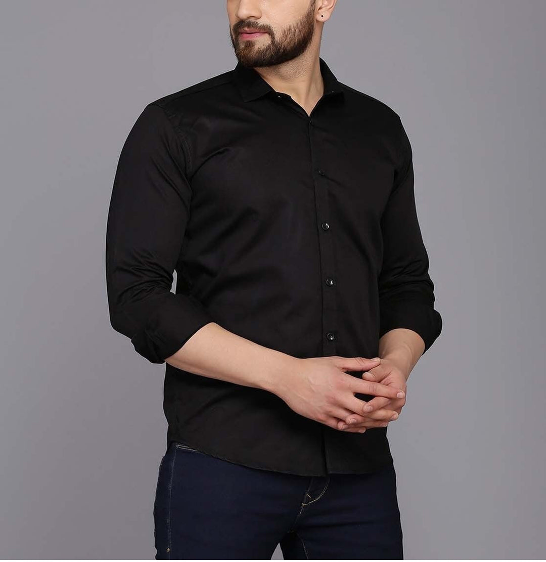 Combo of 4 Cotton Shirt for Man ( White,Black,Navy Blue and Lemon )